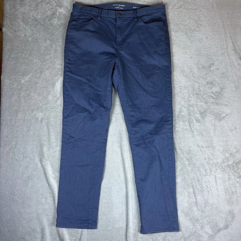 Banana Republic Men Jeans 36x34‎ (Fits 36x31) Blue Denim Travel Jean Slim Fit